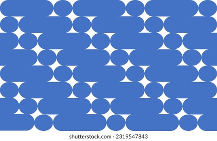 abstract background with blue circles and oval stirp on white background repeat seamless pattern design for fabric printing or wallpaper or abstract art or pop art
