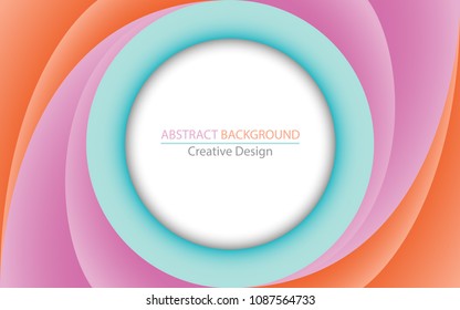 Abstract background with blue circles. Purple and orange spiral. Eps 10