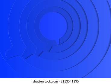 Abstract background. Blue circles with serifs, decreasing towards the center.