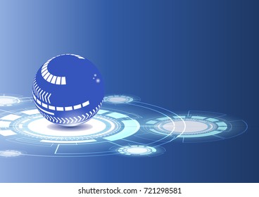 Abstract background with blue circles technology 3D. eps10