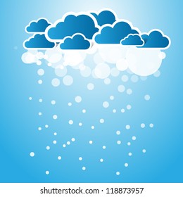abstract background blue clouds with snow