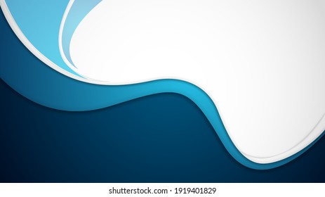 Abstract background in blue color. Blue curve vector background with white spaces for design. EPS 10