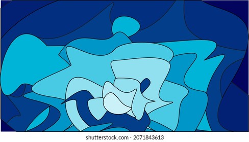Abstract Background in Blue Color Design.
