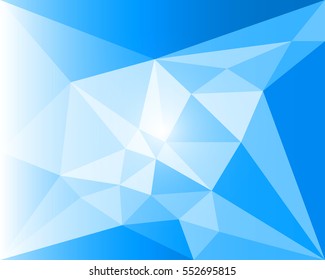 abstract background blue color with lowpoly style and light , vector illustration