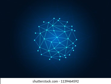 Abstract background blue color technology concept. Vector illustration dots and lines social network and connecting.