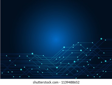 Abstract background blue color technology concept. Vector illustration dots and lines social network and connecting.