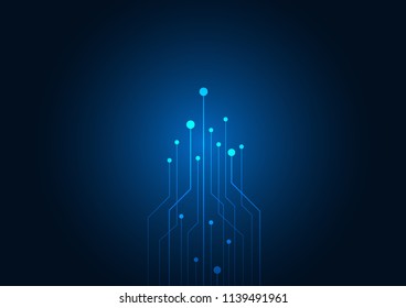 Abstract background blue color technology concept. Vector illustration dots and lines social network and connecting.