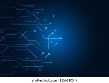 Abstract background blue color technology concept. Vector illustration dots and lines social network and connecting.