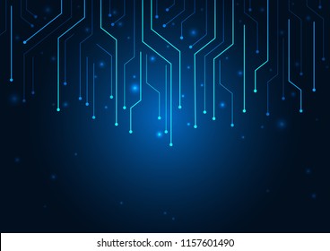 Abstract background blue color technology concept. Vector illustration dots and lines social network and connecting.