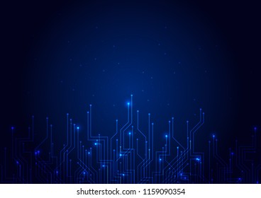 Abstract background blue color technology concept. Vector illustration dots and lines social network and connecting.