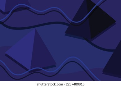 fondo abstracto de triángulos de color azul con líneas onduladas