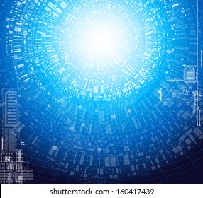 Abstract background in blue color. Vector.