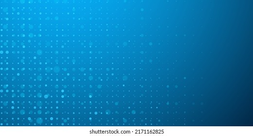 Abstract background in blue colors made of big and small dots