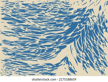 Abstract background of blue and cream spots. Composition in the form of a chaotic arbitrary pattern.