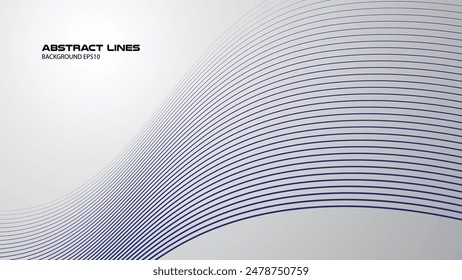 Abstract background with blue curve lines for backdrop or presentation