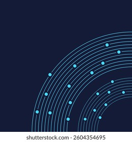 Abstract background with blue curves and dots. Cover design. Creative design elements. Vector color illustration. Applicable for covers, placards, posters, brochures, flyers.