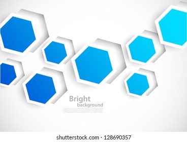 Abstract background with blue cut out hexagons