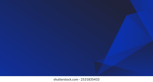 Abstract background Blue with dark shadow triangle with technology concept for template, poster, wallpaper, flyer design. Vector illustration