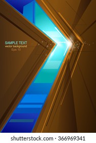 Abstract background with blue dart on the brown background