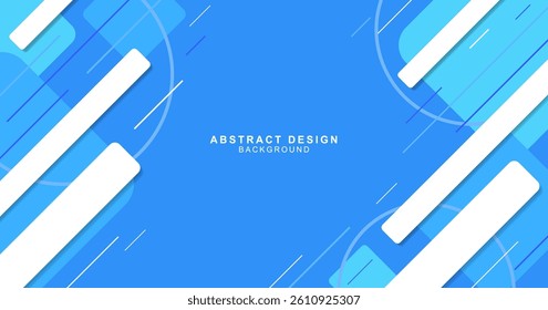 Abstract background with blue diagonal lines, squares and circles
