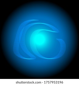fondo abstracto azul punto brillante