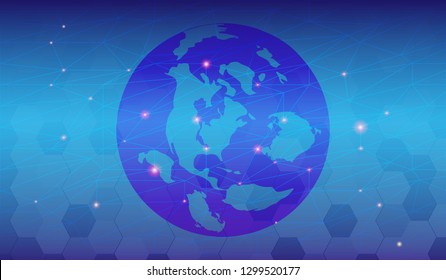 Abstract background with blue Earth vetor concept