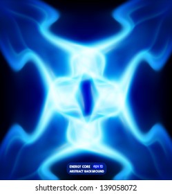 Abstract background. Blue energy core.