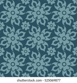Abstract background - blue floral pattern seamless.
