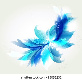  Abstract background with blue abstract flower