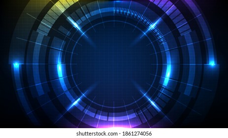 abstract background of blue futuristic technology hud display interface