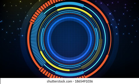 abstract background of blue futuristic technology hud display interface