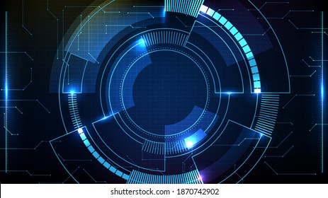 abstract background of blue futuristic technology hud display interface