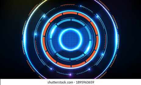 abstract background of blue futuristic technology hud display interface