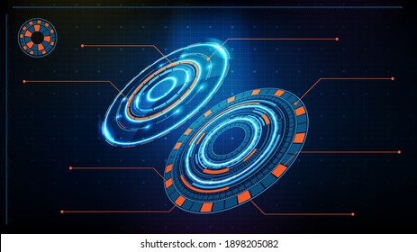 Abstract background of blue futuristic technology hud display interface