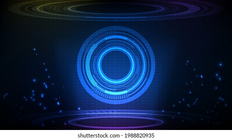 abstract background of blue futuristic technology hud display interface
