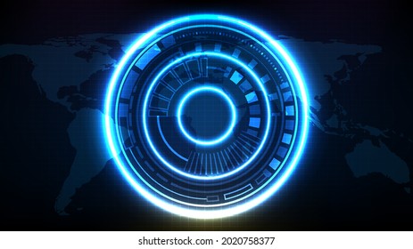 fondo abstracto de la interfaz azul de visualización de color de tecnología futurista