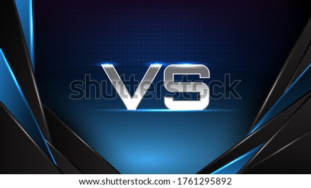 abstract background of blue futuristic technology glowing blue and black motion line and Versus Battle text