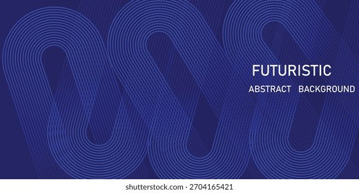 Fundo abstrato Azul com linhas geométricas. Padrão moderno de linhas arredondadas diagonais azuis. Conceito de tecnologia futurista. Terno para cartaz, banner, brochura, corporativo, site . ilustração 