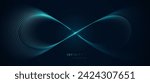 Abstract background with blue glowing lines in infinity pattern. Abstract futuristic technology concept. Vector illustration