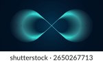Abstract background with blue glowing lines in infinity pattern. Abstract futuristic technology concept. Vector illustration