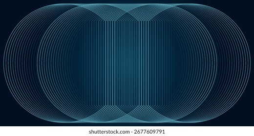 Fondo Abstractas con líneas brillantes azules en patrón infinito. Abstractas concepto de tecnología futurista. Ilustración vectorial