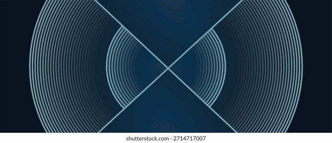 Fundo abstrato com linhas azuis brilhantes no padrão infinito. Conceito de tecnologia futurista abstrato. Ilustração vetorial