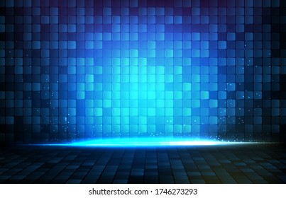 abstract background of blue glowing rectangle square