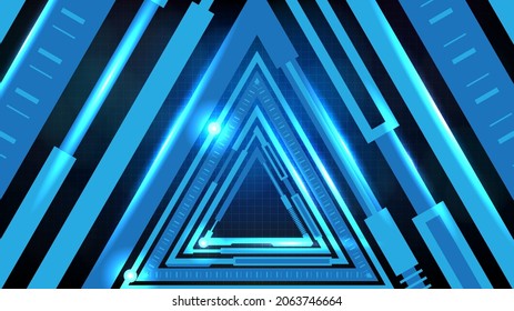 fondo abstracto de la tecnología de estrella del triángulo brillante azul sci frame hud ui