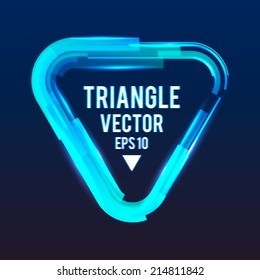 Fondo abstracto con triángulo brillante azul