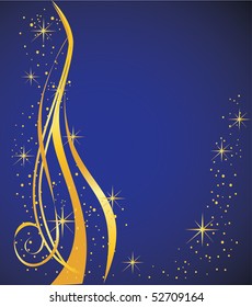abstract background, blue and gold