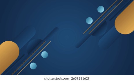 ABSTRACT BACKGROUND BLUE GOLD GRADIENT MESH WITH GEOMETRIC SHAPES SMOOTH LIQUID COLORFUL BLURRED DIAGONAL DESIGN VECTOR TEMPLATE GOOD FOR MODERN WEBSITE, WALLPAPER, COVER DESIGN 