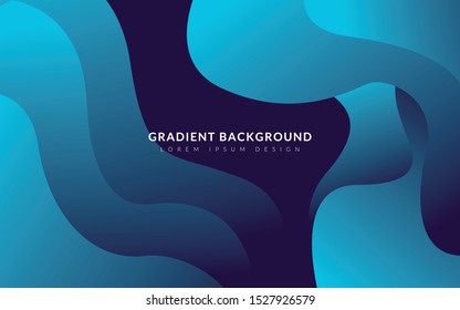 Abstract Background Blue Gradient, Design Liquid Shape With Gradient Blue