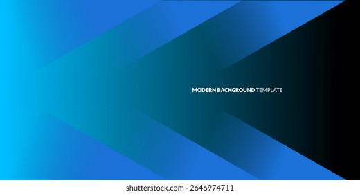 Abstract background with blue gradient and geometric shapes pointing towards a dark area.