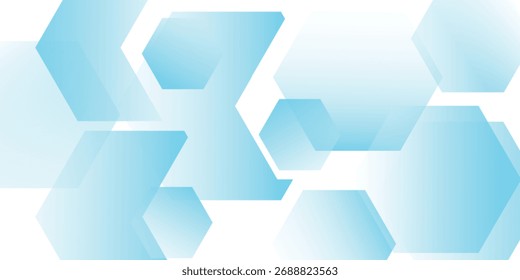 Plano de fundo abstrato com decoração de forma hexagonal gradiente azul. Plano de fundo com design de padrão em camadas moderno e futurista. EPS. 2